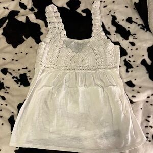 Lucky Brand White Crochet Tank Top